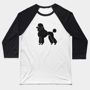 Black Poodle Baseball T-Shirt